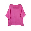 Shirt Oberteil Halbarm Edel Damen Leinen Pink Made in...