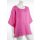 Shirt Oberteil Halbarm Edel Damen Leinen Pink Made in Italy 38 40 42