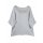 Shirt Oberteil Halbarm Edel Damen Leinen Grau Made in Italy 38 40 42