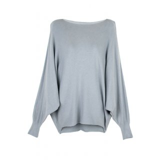 Strick-Pullover für Damen mit Fledermaus-Ärmeln Viskose Grau 38 40 42