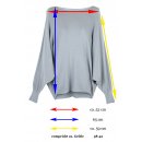 Strick-Pullover f&uuml;r Damen mit Fledermaus-&Auml;rmeln Viskose Grau 38 40 42