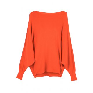 Strick-Pullover für Damen mit Fledermaus-Ärmeln Viskose Orange 38 40 42