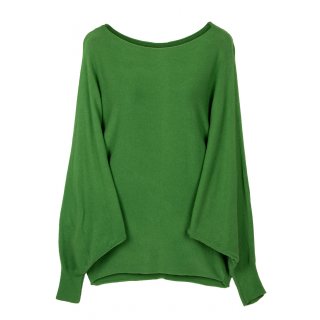 Strick-Pullover für Damen mit Fledermaus-Ärmeln Viskose Grün 38 40 42