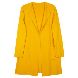Elegante Strickjacke für Damen mit Zierkragen mehrere Farben One Size 38-42 gelb