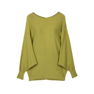 Pullover für Damen mit Fledermaus-Ärmeln Viskose Viele Farben One Size 38-42 kiwi