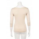 Muse Shirt f&uuml;r Damen mit 3/4 Arm und Rundhals Baumwolle Stretch viele Farben beige-creme S