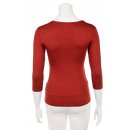 Muse Shirt f&uuml;r Damen mit 3/4 Arm und Rundhals Baumwolle Stretch viele Farben kupferrot S