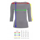 Muse Shirt f&uuml;r Damen mit 3/4 Arm und Rundhals Baumwolle Stretch viele Farben kupferrot S