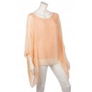Seidentunika Damen made in italy lang Fledermaus-&Auml;rmel Viele Farben 38-44 apricot
