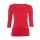 Muse Shirt f&uuml;r Damen mit 3/4 Arm und Rundhals Baumwolle Stretch rot-orange2 M