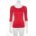 Muse Shirt f&uuml;r Damen mit 3/4 Arm und Rundhals Baumwolle Stretch rot-orange2 M