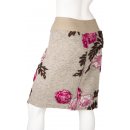 Woll-Rock Damen Kurz Stretch-Bund Winter Viele Farben 40 42 beige/blumen
