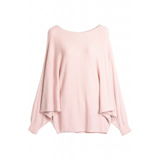 Pullover für Damen mit Fledermaus-Ärmeln Viskose Viele Farben One Size 38-42 hell-altrosa