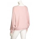 Pullover f&uuml;r Damen mit Fledermaus-&Auml;rmeln Viskose Viele Farben One Size 38-42 hell-altrosa