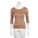 Muse Shirt f&uuml;r Damen mit 3/4 Arm und Rundhals Baumwolle Stretch viele Farben camel2 M