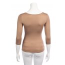 Muse Shirt f&uuml;r Damen mit 3/4 Arm und Rundhals Baumwolle Stretch viele Farben camel2 M