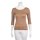 Muse Shirt f&uuml;r Damen mit 3/4 Arm und Rundhals Baumwolle Stretch viele Farben camel2 M