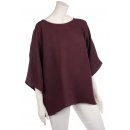 Shirt Oberteil Halbarm Edel Damen Leinen One Size 40-44 bordeaux