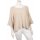 Kurzer Eleganter Pullover f&uuml;r Damen mit Halbarm Viskose 38-44 one size beige