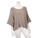 Kurzer Eleganter Pullover f&uuml;r Damen mit Halbarm Viskose 38-44 one size taupe