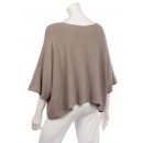 Kurzer Eleganter Pullover f&uuml;r Damen mit Halbarm Viskose 38-44 one size taupe