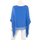 Seidentunika Damen made in italy Fledermaus-&Auml;rmel Viele Farben 38-44 one size himmelblau