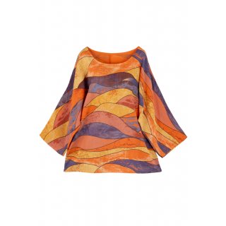 Shirt Oberteil Halbarm Edel Damen Baumwolle viele Farben One Size 40-44 orange