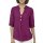 Bluse Damen Sommer Leinenbluse Kurzarm V-Ausschnitt viele Farben 38-44 Mehrfarbig cyclam L/XL