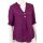 Bluse Damen Sommer Leinenbluse Kurzarm V-Ausschnitt viele Farben 38-44 Mehrfarbig cyclam L/XL