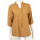 Bluse Damen Sommer Leinenbluse Kurzarm V-Ausschnitt viele Farben 38-44 Mehrfarbig camel L/XL