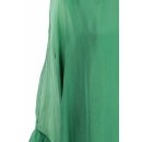 Seidentunika Damen made in italy Fledermaus-&Auml;rmel Viele Farben 38-44 one size smaragdgr&uuml;n