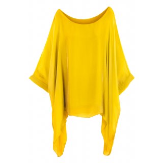Seidentunika Damen made in italy Fledermaus-Ärmel Viele Farben 38-44 one size zitrone