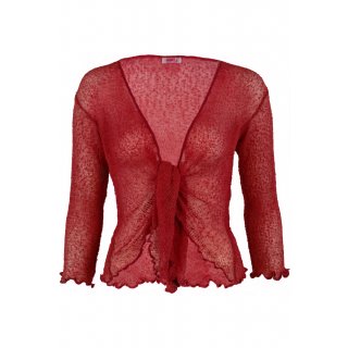 Damen Netzjäckchen Bolero 3/4 Arm viele Farben 36-40 One Size kirschrot